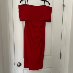 Vince Camuto red off-the-shoulder dress